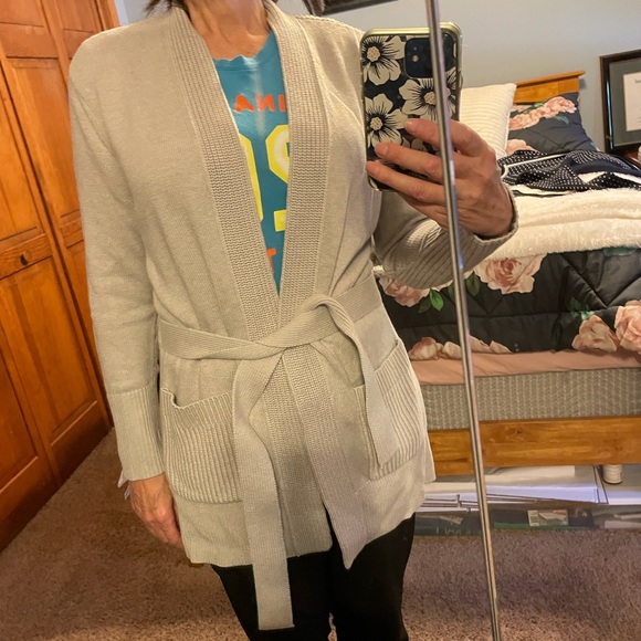 Tory Burch light gray cardigan - Picture 2 of 4